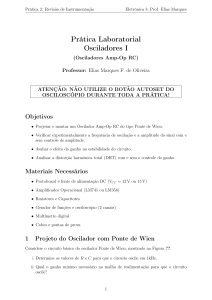 Pr&aacute;tica Laboratorial: Osciladores Amp-Op RC
