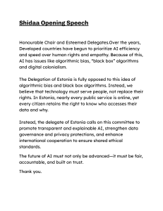 Estonia's AI Ethics Opening Speech