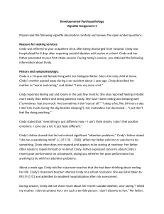 Developmental Psychopathology Vignette Assignment