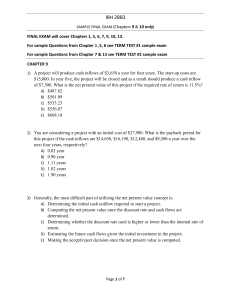 IBH 2BB3 Sample Final Exam Chapters 9 & 10