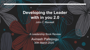 Developing the Leader within you 2.0 Book Review