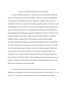 Fracking: Public Health and Corporate Politics