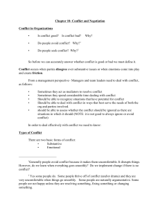Chapter 10: Conflict and Negotiation in Organizations