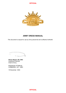 Australian Army Dress Manual 2024
