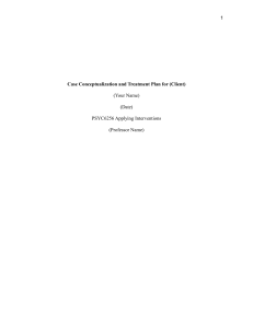 Case Conceptualization & Treatment Plan Template