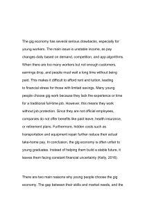 The Gig Economy and Young Workers