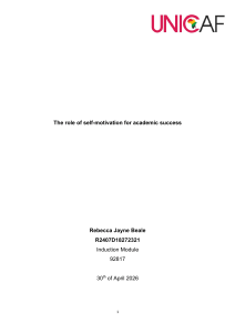 The Role of Self-Motivation for Academic Success