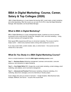 BBA in Digital Marketing: Course, Career, Salary & Top Colleges