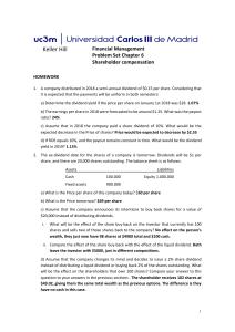 Financial Management Problem Set: Shareholder Compensation
