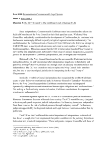Privy Council vs Caribbean Court of Justice Worksheet