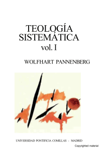 Teolog&iacute;a Sistem&aacute;tica Vol. I de Wolfhart Pannenberg