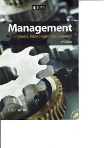 Management for Engineers, Technologists and Scientists 3rd Ed