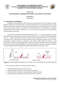 ENSC 14a Chapter 11: Convection in Engineering Thermodynamics