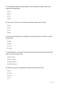Math Test: Geometry & Algebra Practice