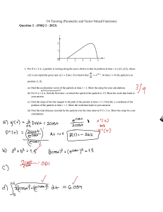 AP Calculus FRQ 2 Parametric Functions 2023