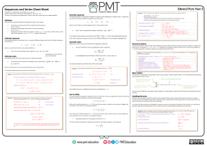 Edexcel Pure Year 2 Sequences and Series Cheat Sheet