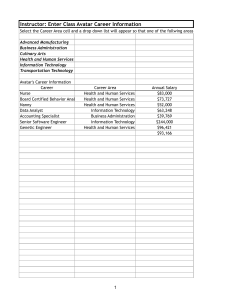 Career Information Worksheet for Instructors: Explore Salaries and Fields