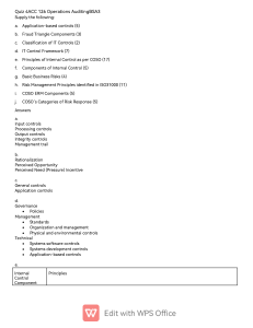 Quiz 4ACC 126 Operations Auditing