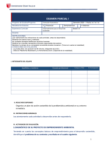 Examen Parcial I: Emprendimiento Ambiental para Desarrollo Sostenible