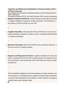 Cognitive & Behavioral Similarities of SAD, OCD, Panic Disorder