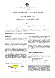 Comparative Analysis of Block Cipher Modes of Operation