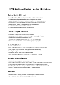CAPE Caribbean Studies Module 1 Definitions