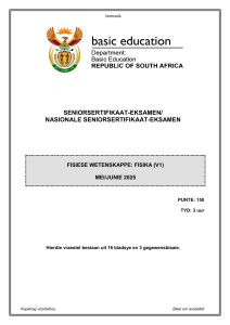 Mei/Junie 2025 Fisiese Wetenskappe: Fisika V1 Eksamen