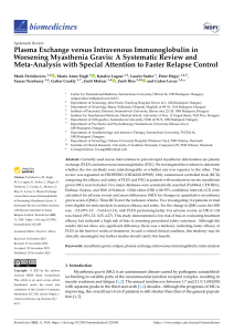 Plasma Exchange vs IVIG in Myasthenia Gravis: Systematic Review