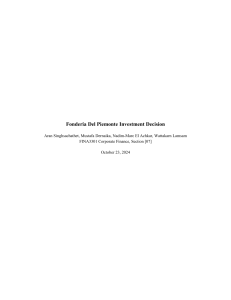 Fonderia Del Piemonte Investment Decision Report