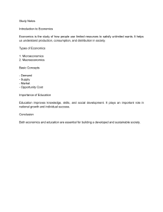 Study Notes: Introduction to Economics