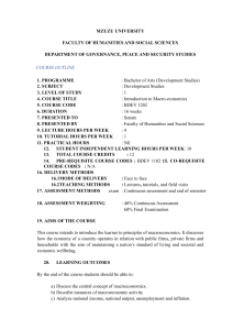 Mzuzu University Course Outline: Introduction to Macro-economics