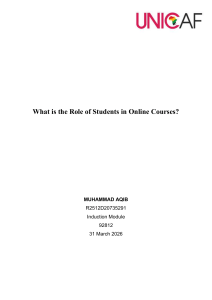 Role of Students in Online Courses: A Guide