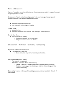 Training and Development: Career Growth Concepts