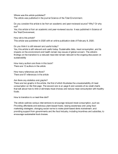 Sustainable Diets & Meat Consumption: Research Summary