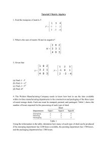 Matrix Algebra Tutorial 5: Problems & Solutions