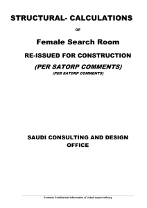 Structural Calculations for Female Search Room Blast-Resistant Building