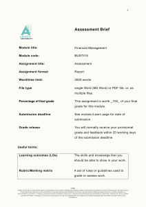Arden University BUS7015 Financial Management Assessment Brief