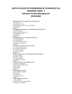 Software Project Management MCQ Bank Exam Questions