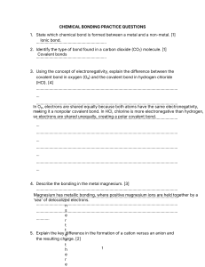 Chemical Bonding Practice Questions