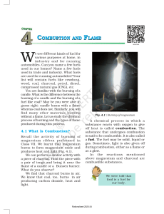 Combustion and Flame - Chapter 4 Science Textbook