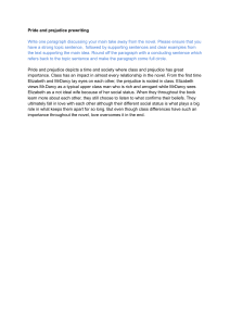 Pride and Prejudice Prewriting Exercise