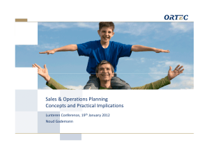 Sales & Operations Planning: Concepts and Practical Implications