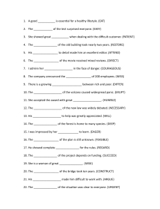 Verb to Noun Conversion Exercise