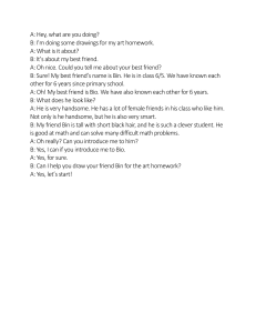 English Dialogue: Best Friend Description for Art Homework