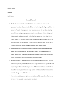 Indian Food Research Proposal: Cultural & Culinary Analysis
