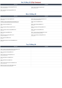 University Course Schedule 2026