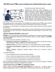 ISO 9001 para PYMEs: Gu&iacute;a completa paso a paso