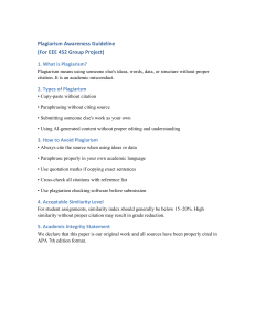 Plagiarism Awareness Guideline for EEE 452