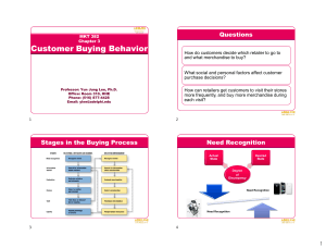 MKT 382 Chapter 3: Customer Buying Behavior