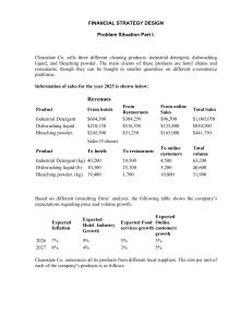Financial Strategy Design Case Study: Cleanslate Co. Sales Analysis